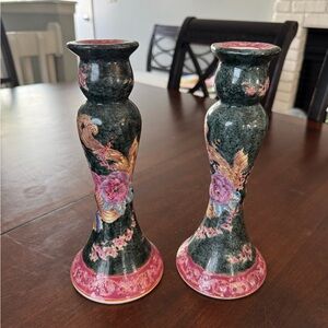 Vintage Floral Candle Holders